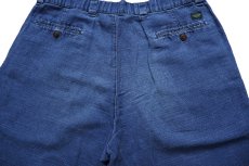 画像4: 90s DOCKERSドッカーズ ツータック リネン混 ショートパンツ インディゴ W36★Levi'sリーバイス ショーツ (4)