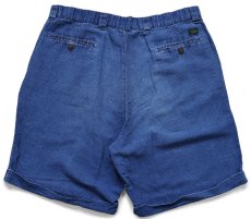 画像2: 90s DOCKERSドッカーズ ツータック リネン混 ショートパンツ インディゴ W36★Levi'sリーバイス ショーツ (2)