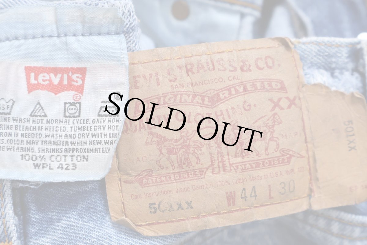 画像6: 00s USA製 Levi'sリーバイス 501 ペンキ飛び&ダメージ&リペア デニムパンツ W44 L30★217 特大 (6)