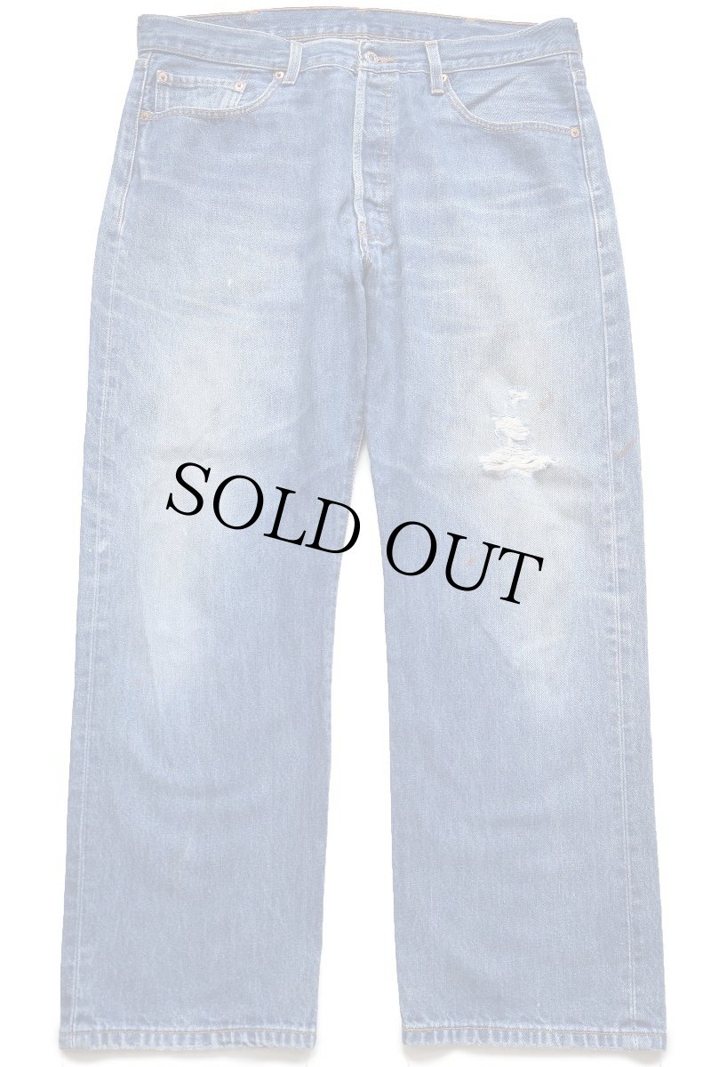 画像2: 00s Levi'sリーバイス 501 ペンキ飛び&ダメージ デニムパンツ ヒゲ W38 L30★231 (2)