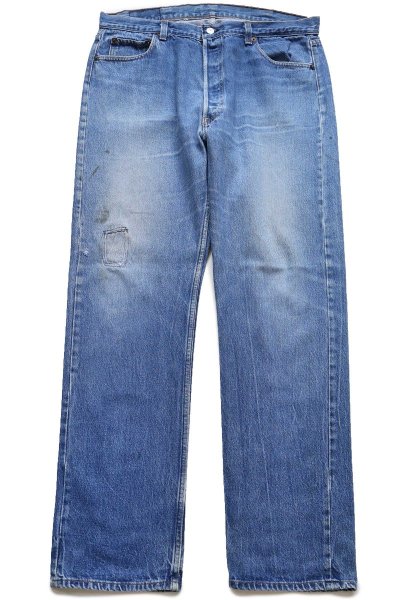 80s USA製 Levi'sリーバイス 501 ダメージ&パッチワーク リペア デニム