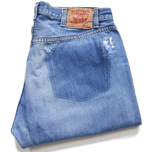 80s USA製 Levi'sリーバイス 501 ダメージ&パッチワーク リペア デニム