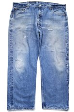 画像2: 00s USA製 Levi'sリーバイス 501 ペンキ飛び&ダメージ&リペア デニムパンツ W44 L30★217 特大 (2)