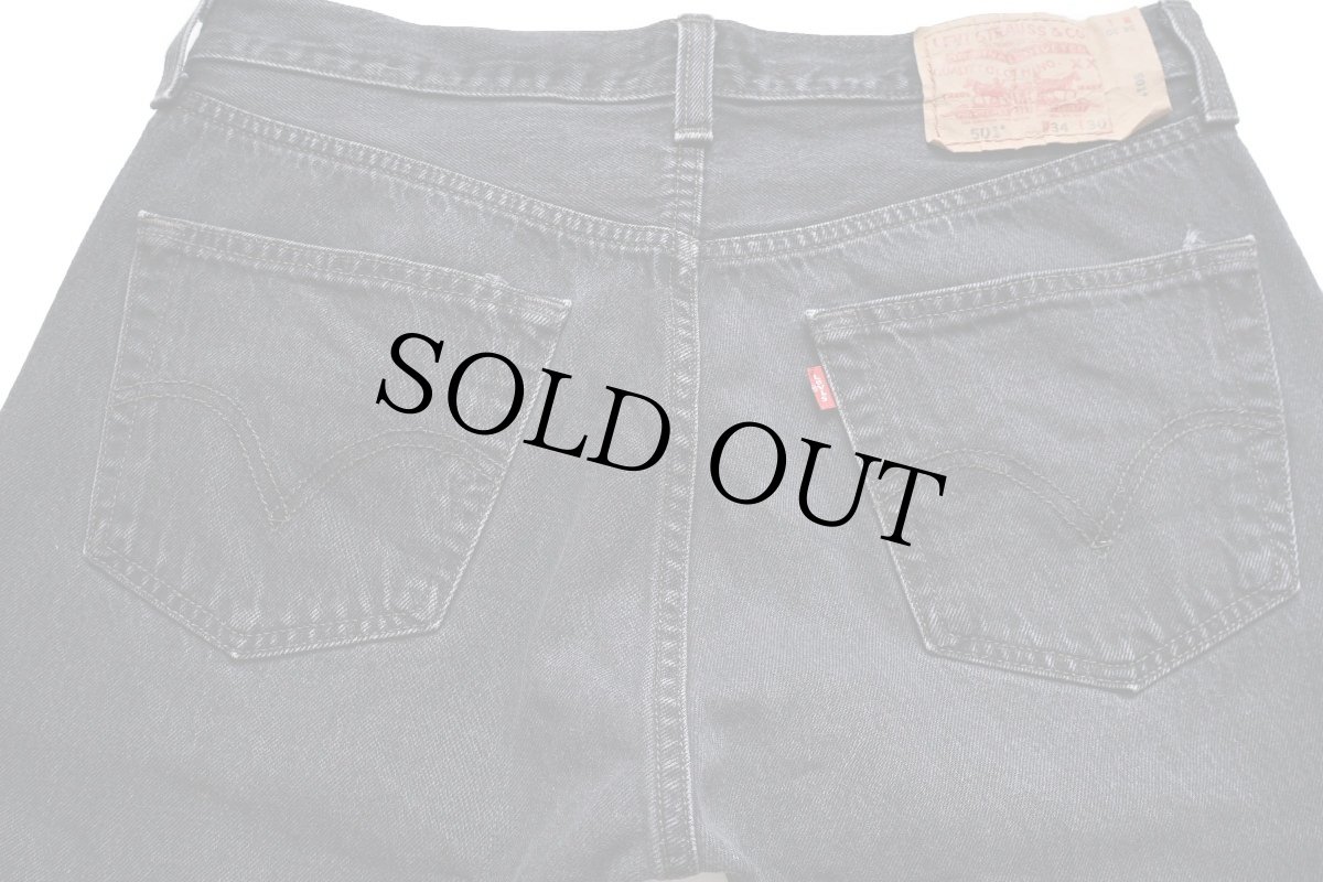 画像5: Levi'sリーバイス 501 ブラック デニムパンツ W34 L30★02 (5)