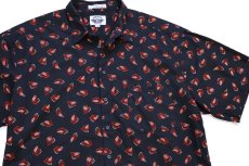 画像3: 90s DOCKERSドッカーズ アトミック 総柄 半袖 コットンシャツ 黒 XL★Levi'sリーバイス (3)