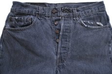 画像4: 90s USA製 Levi'sリーバイス 501 先染め ブラック デニムパンツ W31 L36 (4)