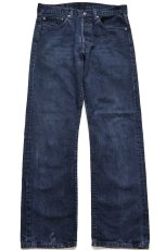 画像2: 00s メキシコ製 Levi'sリーバイス 501 ペンキ飛び カラーデニムパンツ 紺 W33 L32 (2)