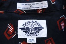 画像4: 90s DOCKERSドッカーズ アトミック 総柄 半袖 コットンシャツ 黒 XL★Levi'sリーバイス (4)