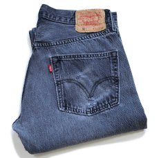 画像1: 00s Levi'sリーバイス 501 ダメージ ブラック デニムパンツ フェード W33 (1)