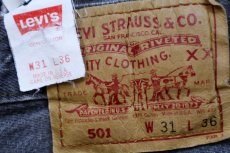 画像6: 90s USA製 Levi'sリーバイス 501 先染め ブラック デニムパンツ W31 L36 (6)