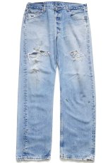 画像2: 90s USA製 Levi'sリーバイス 501 ダメージ&汚れ デニムパンツ ボロ W36 L32★220 (2)