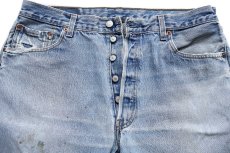 画像4: 90s USA製 Levi'sリーバイス 501 ダメージ&汚れ デニムパンツ ボロ W36 L32★220 (4)