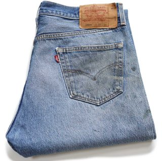 90s USA製 Levi'sリーバイス 501 ダメージ デニムパンツ ヒゲ W40 L32