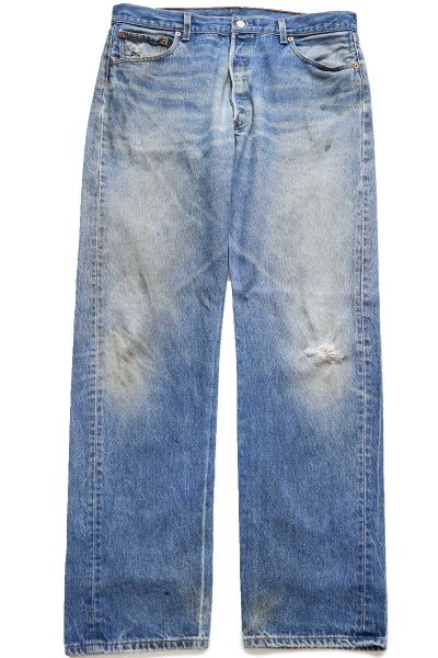 00s levi's 501 denim damage fade ヒゲ 00s メキシコ製 Levi'sリーバイス 501 ダメージ&汚れ デニムパンツ
