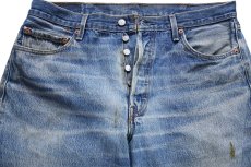 画像4: 00s Levi'sリーバイス 501 ダメージ&汚れ デニムパンツ ヒゲ W38★227 (4)