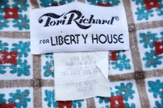 画像5: 90s USA製 Tori Richard FOR LIBERTY HOUSE 総柄 三点留め ボタンダウン プルオーバー 裏生地 アロハシャツ L (5)