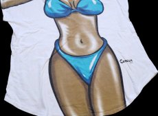画像3: 90s Cancun MEXICO ビキニ 騙し絵 両面プリント コットンTシャツ (3)