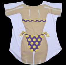 画像2: 90s MY BIKINI ドット柄 ビキニ 騙し絵 両面プリント コットンTシャツ (2)