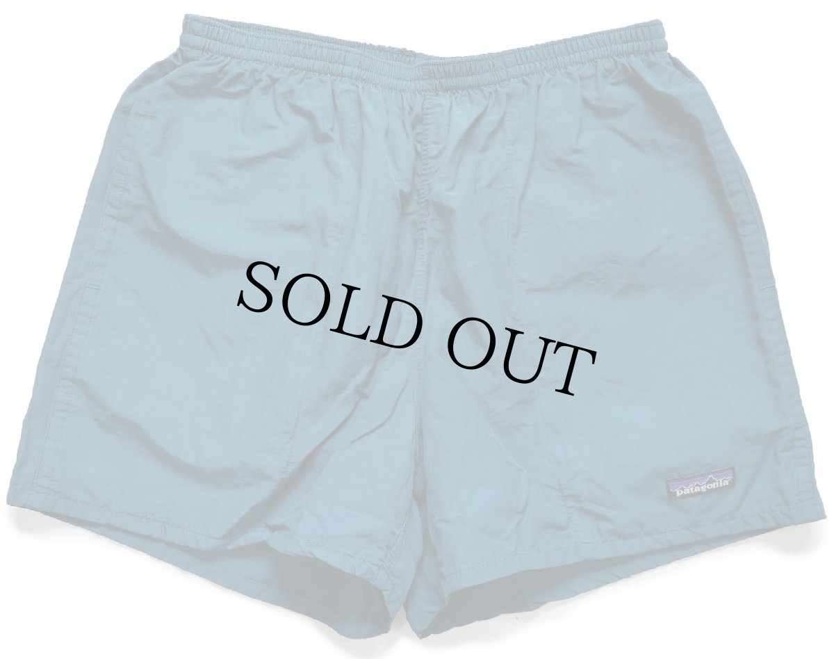 画像1: 90s patagoniaパタゴニア BAGGIES SHORTS コットン×ナイロン バギーズショーツ 青緑 M★65 ショートパンツ (1)