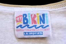 画像4: 90s MY BIKINI ドット柄 ビキニ 騙し絵 両面プリント コットンTシャツ (4)