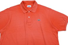 画像3: 90s LACOSTEラコステ ワンポイント コットン 鹿の子 ポロシャツ オレンジ フェード 6★275 (3)