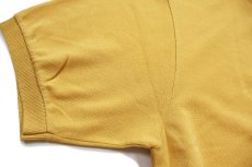 画像6: 90s LACOSTEラコステ ワンポイント コットン 鹿の子 ポロシャツ 濃黄 4★254 (6)