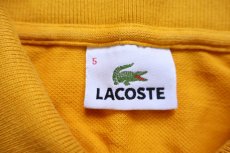 画像4: 90s LACOSTEラコステ ワンポイント コットン 鹿の子 ポロシャツ マスタード 5★255 (4)