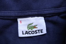 画像4: 90s LACOSTEラコステ ワンポイント コットン 鹿の子 ポロシャツ 紺 6★268 (4)