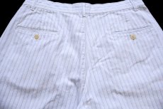 画像4: 80s USA製 ポロ ラルフローレン ツータック ピンストライプ コットン ショートパンツ 白 W32★ショーツ (4)