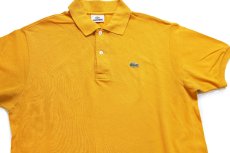 画像3: 90s LACOSTEラコステ ワンポイント コットン 鹿の子 ポロシャツ マスタード 5★255 (3)