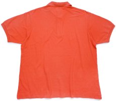 画像2: 90s LACOSTEラコステ ワンポイント コットン 鹿の子 ポロシャツ オレンジ フェード 6★275 (2)