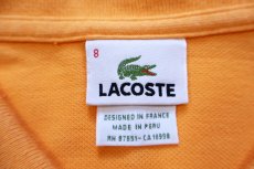 画像4: 00s LACOSTEラコステ ワンポイント コットン 鹿の子 ポロシャツ 薄オレンジ 8★283 特大 (4)