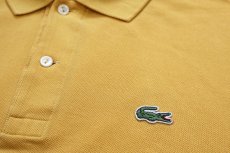 画像5: 90s LACOSTEラコステ ワンポイント コットン 鹿の子 ポロシャツ 濃黄 4★254 (5)