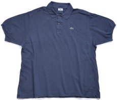 画像1: 90s LACOSTEラコステ ワンポイント コットン 鹿の子 ポロシャツ グレー 7★278 (1)