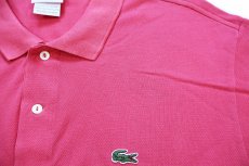 画像5: 00s LACOSTEラコステ ワンポイント コットン 鹿の子 ポロシャツ ピンク 7★271 (5)