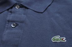 画像5: 90s LACOSTEラコステ ワンポイント コットン 鹿の子 ポロシャツ グレー 7★278 (5)