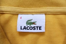 画像4: 90s LACOSTEラコステ ワンポイント コットン 鹿の子 ポロシャツ 濃黄 4★254 (4)