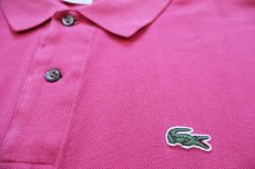 画像5: 00s LACOSTEラコステ ワンポイント コットン 鹿の子 ポロシャツ ピンク 4★274 (5)