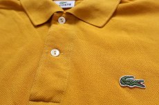 画像5: 90s LACOSTEラコステ ワンポイント コットン 鹿の子 ポロシャツ マスタード 5★255 (5)