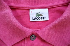 画像4: 00s LACOSTEラコステ ワンポイント コットン 鹿の子 ポロシャツ ピンク フェード 6★270 (4)