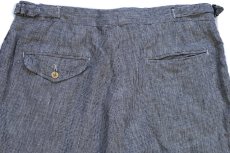 画像4: 90s USA製 ポロ ラルフローレン 千鳥格子 ツータック リネン ショートパンツ W33★ショーツ (4)