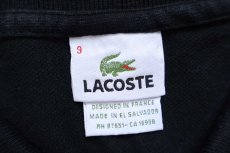 画像5: 00s LACOSTEラコステ ワンポイント コットン 鹿の子 ポロシャツ 黒 9★249 特大 (5)