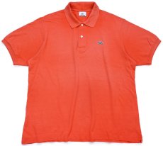 画像1: 90s LACOSTEラコステ ワンポイント コットン 鹿の子 ポロシャツ オレンジ フェード 6★275 (1)