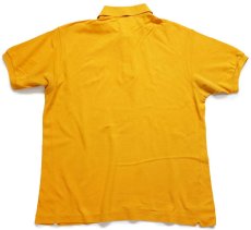 画像2: 90s LACOSTEラコステ ワンポイント コットン 鹿の子 ポロシャツ マスタード 5★255 (2)