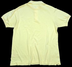 画像2: 00s LACOSTEラコステ ワンポイント コットン 鹿の子 ポロシャツ 薄黄 5★272 (2)