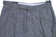 画像3: 90s USA製 ポロ ラルフローレン 千鳥格子 ツータック リネン ショートパンツ W33★ショーツ (3)