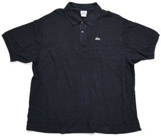 00s LACOSTEラコステ ボーダー コットン 鹿の子 長袖ポロシャツ 薄赤 M