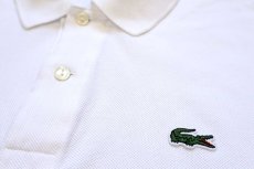 画像5: 00s LACOSTEラコステ ワンポイント コットン 鹿の子 ポロシャツ 白 5★264 (5)