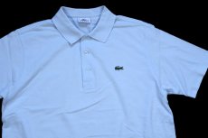 画像3: 00s LACOSTE SPORT スポーツ ラコステ ワンポイント コットン 鹿の子 ポロシャツ 水色 4 (3)
