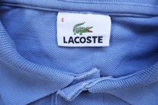 画像4: 90s LACOSTEラコステ ワンポイント コットン 鹿の子 ポロシャツ ブルーグレー 4★260 (4)